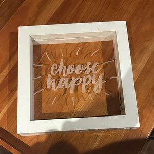 White Shadow Box with 'Choose Happy' Design